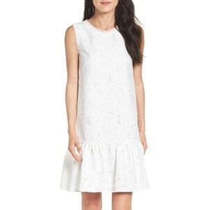 New Maggy London‎ Lace Ruffle Hem Summer Dress Midi